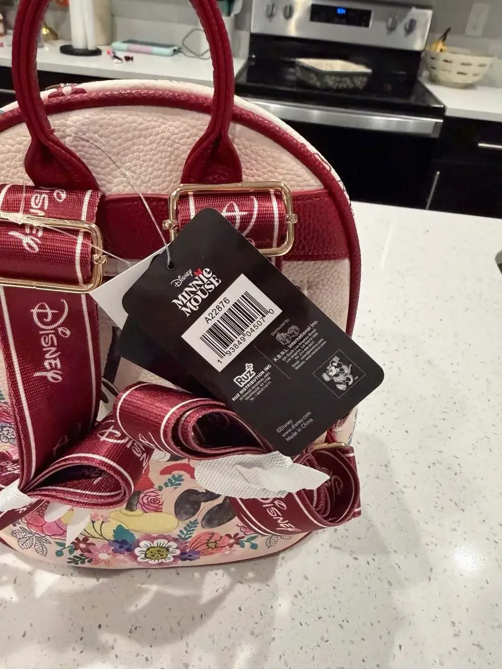 Disney Mickey and Minnie Mouse Floral Vegan Leather Mini Backpack